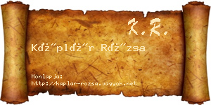 Káplár Rózsa névjegykártya